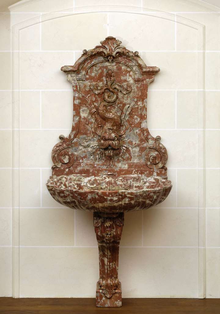 A baroque marble fountain